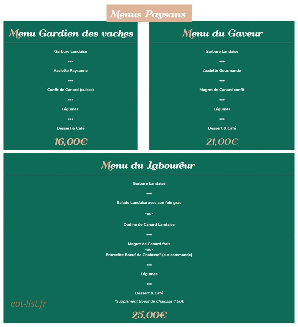 Le Vieux Chêne — carte page 2