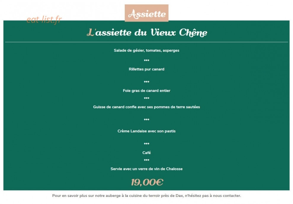 Le Vieux Chêne — carte page 4