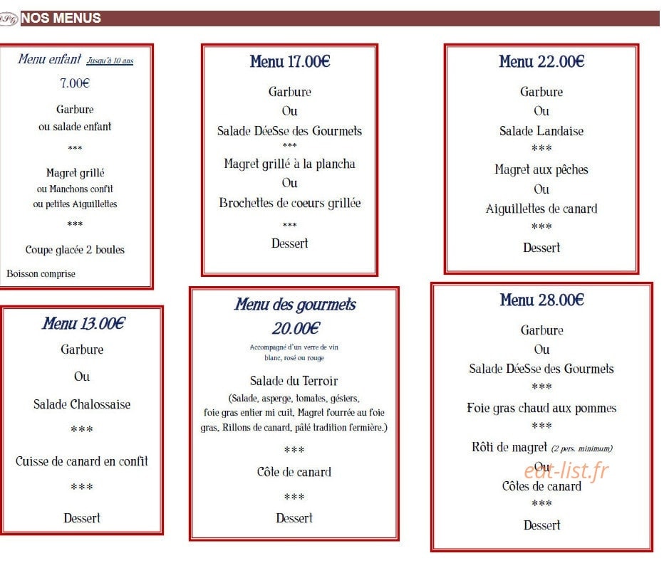 Déesse des Gourmets — carte page 2
