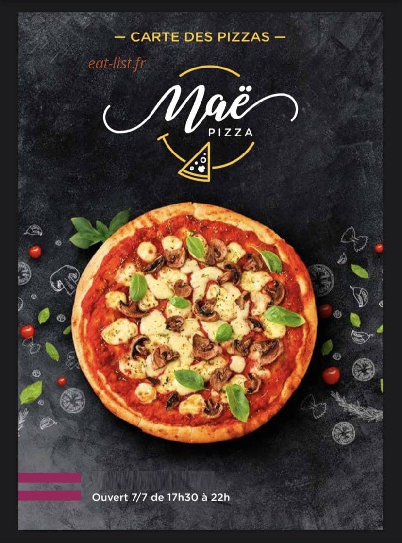 Maë Pizza — carte page 1