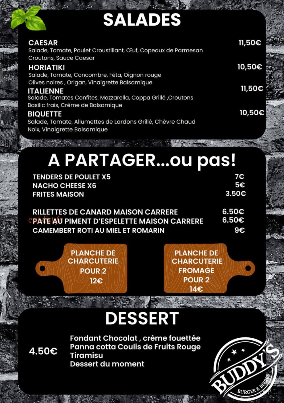 Buddy's — carte page 3