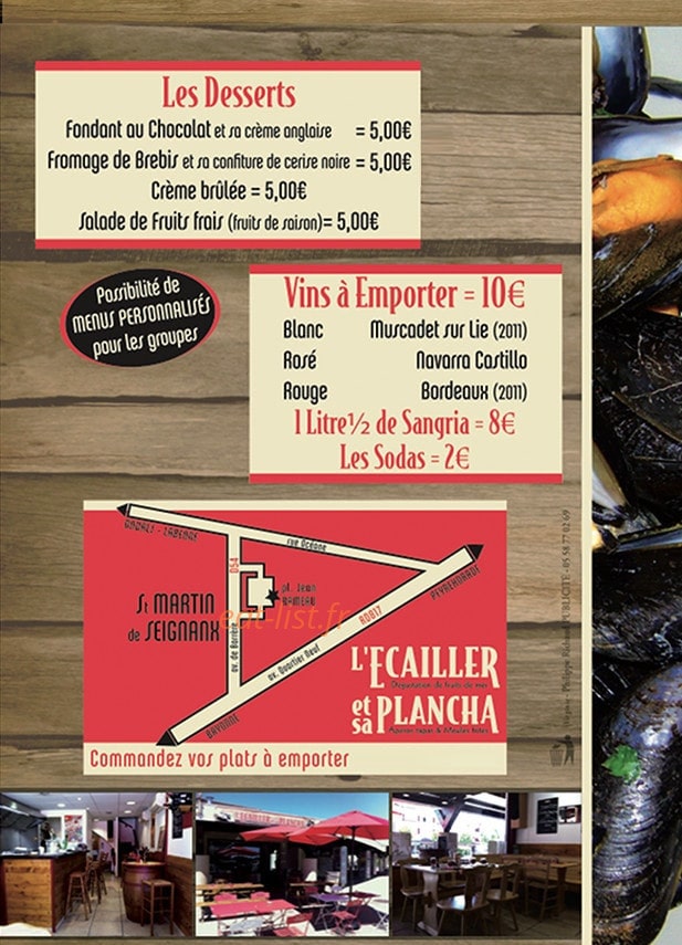 L'Écailler et sa Plancha — carte page 4