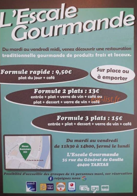 L'Escale gourmande — carte page 2