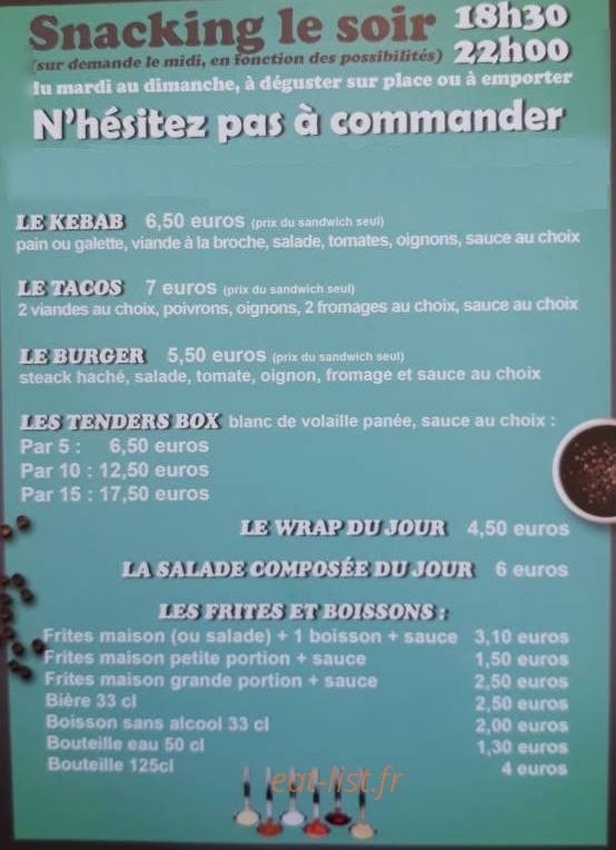 L'Escale gourmande — carte page 1
