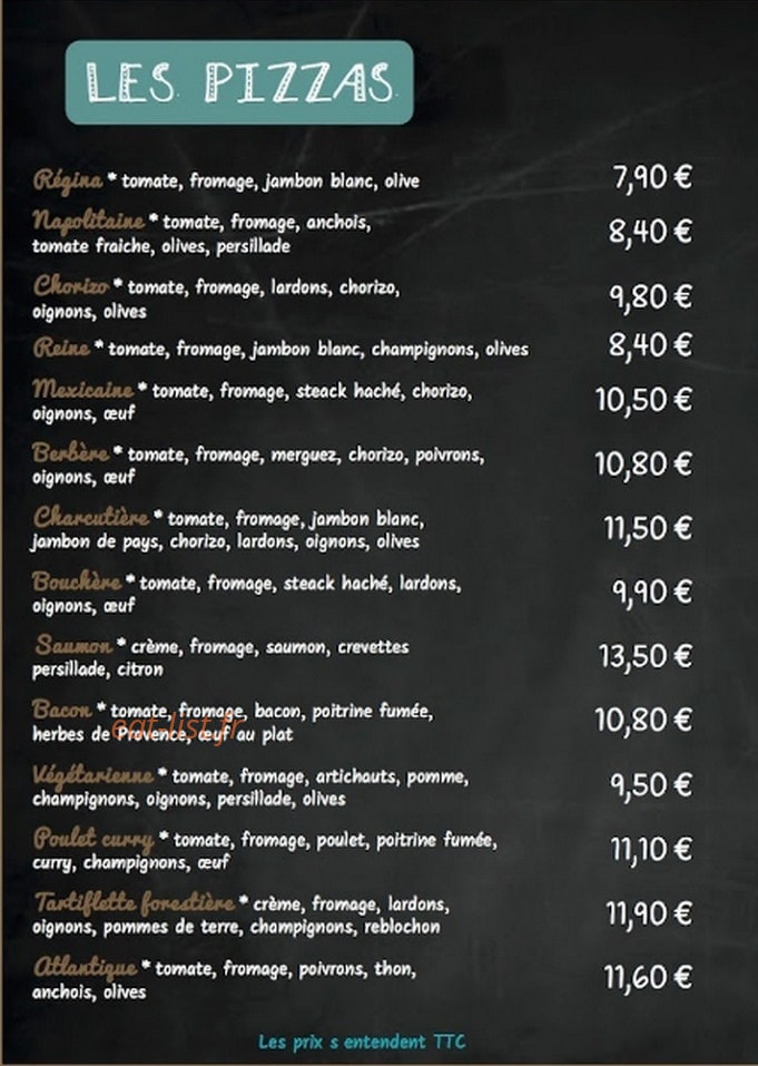 La Pizza des Cordeliers — carte page 2