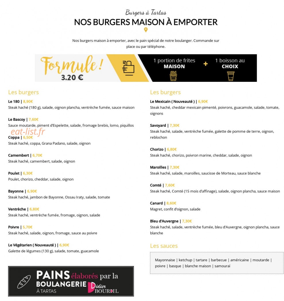 Sandwicherie des Cordeliers — carte page 2