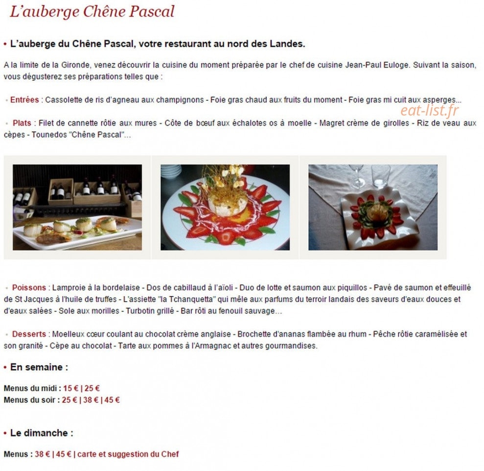 Le Chêne Pascal — carte page 1