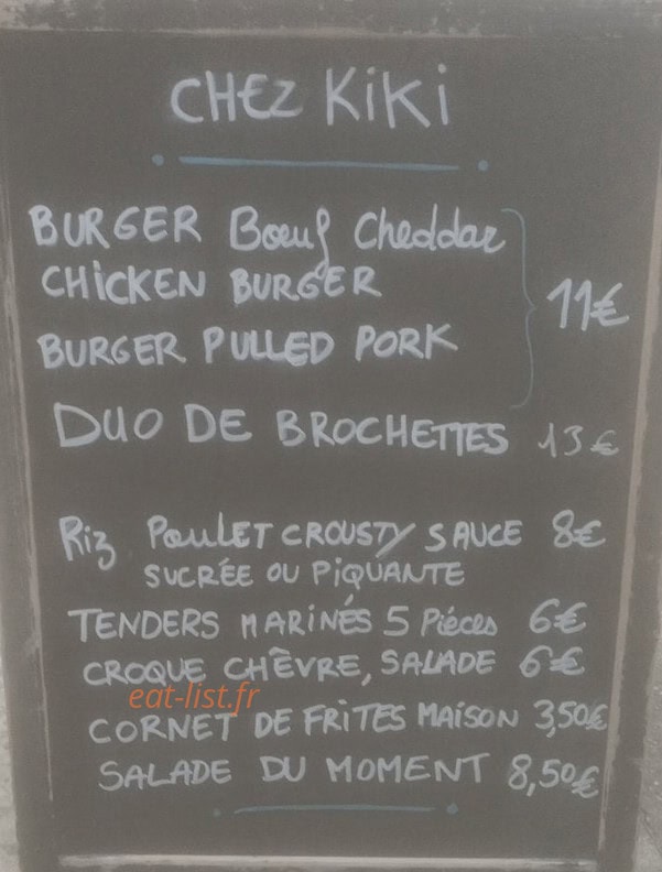 Chez Kiki — carte page 1