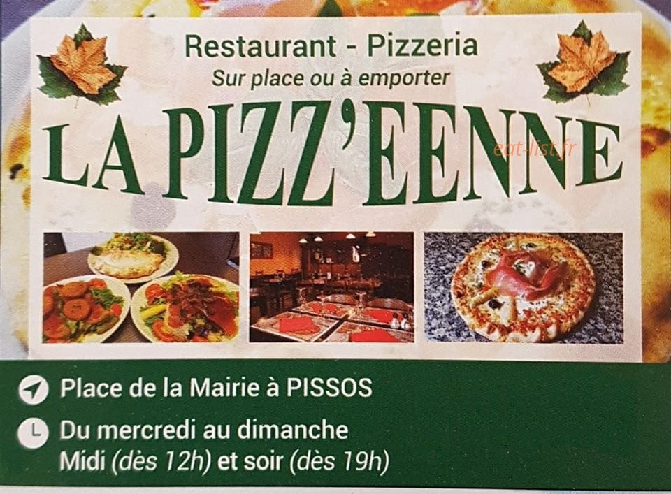 La Pizz'eenne — carte page 1