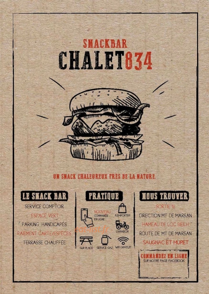 Le Chalet 834 — carte page 1