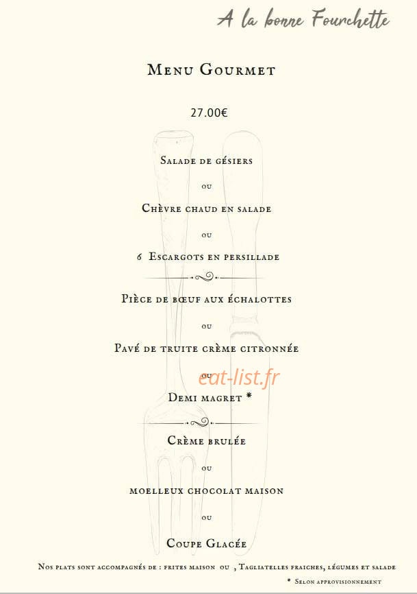 A la Bonne Fourchette — carte page 3