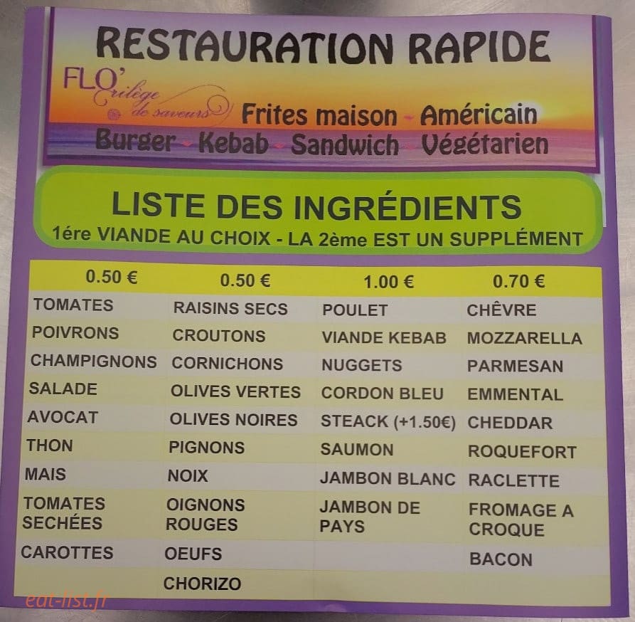 FLO’rilège de saveurs — carte page 1