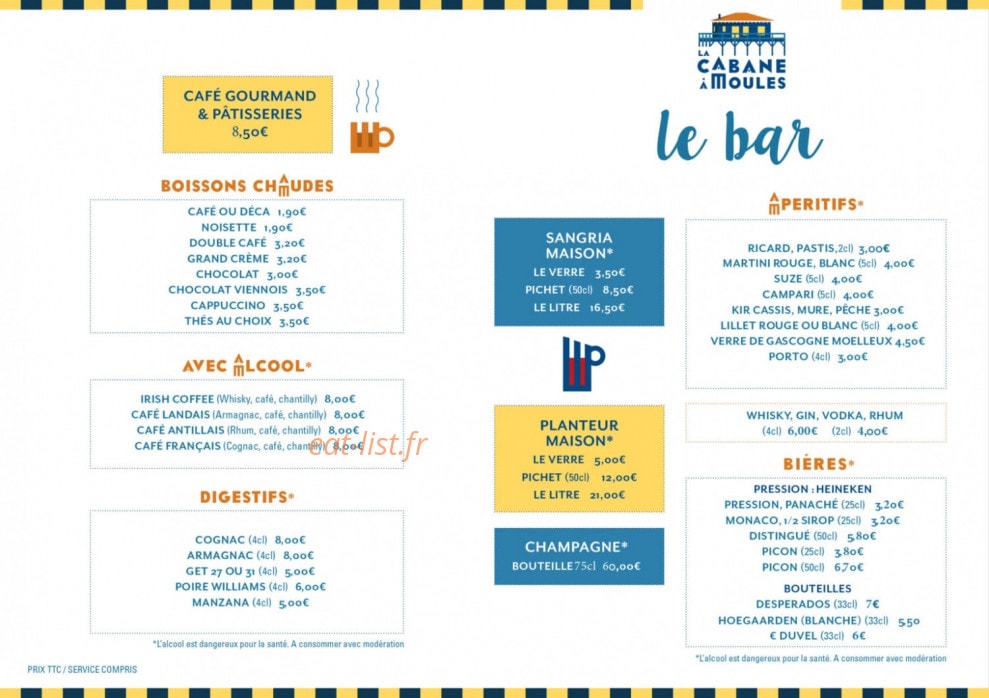 La Cabane à Moules — carte page 2