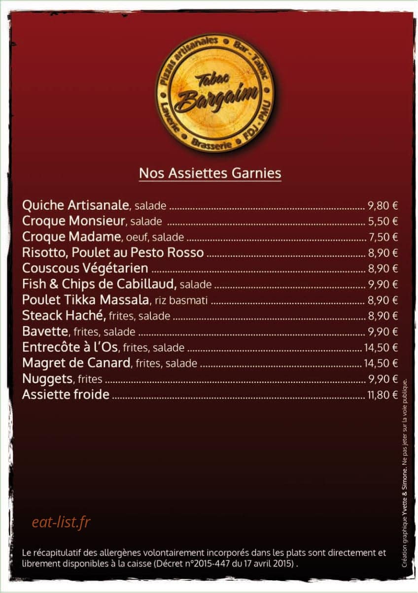 Le Bargaim — carte page 1