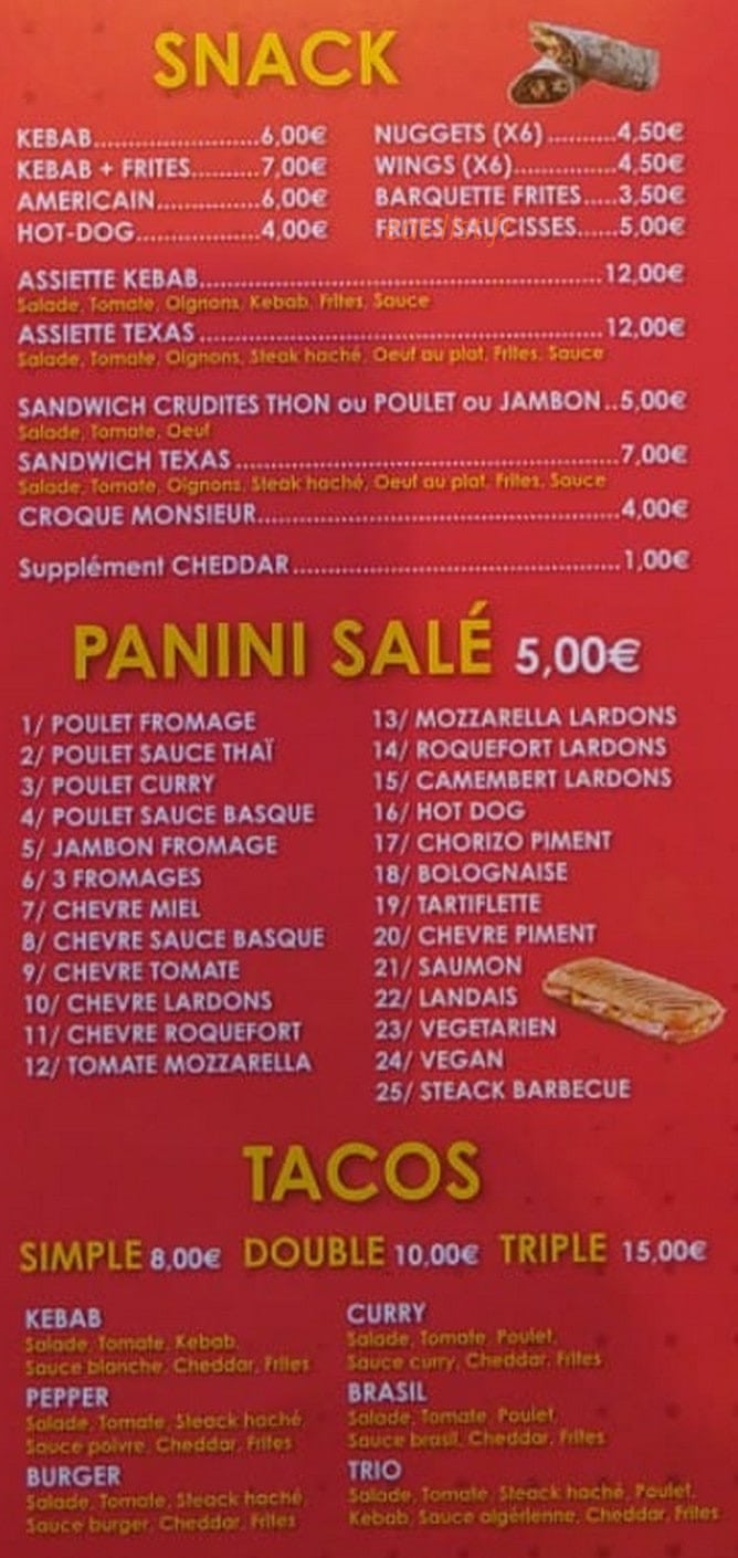 Chez Alex — carte page 3