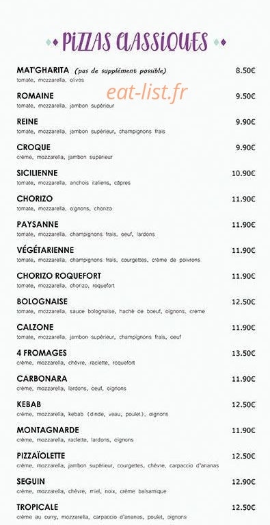La pizzaiolette — carte page 2