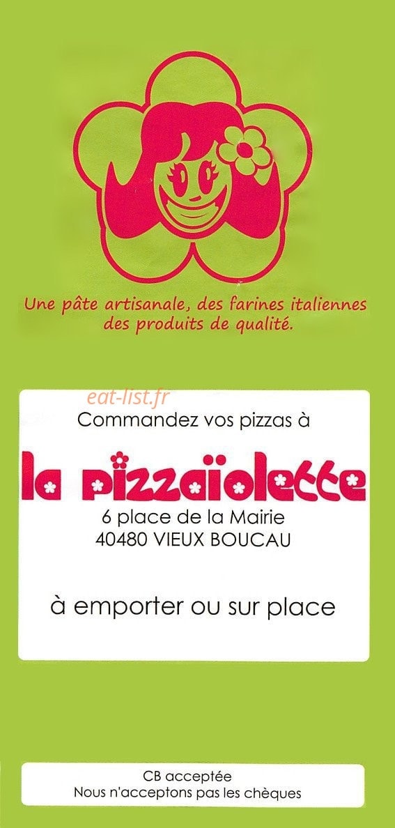 La pizzaiolette — carte page 1