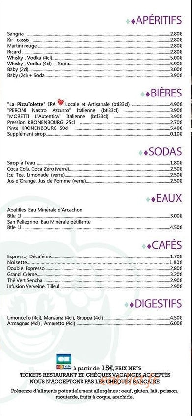 La pizzaiolette — carte page 6