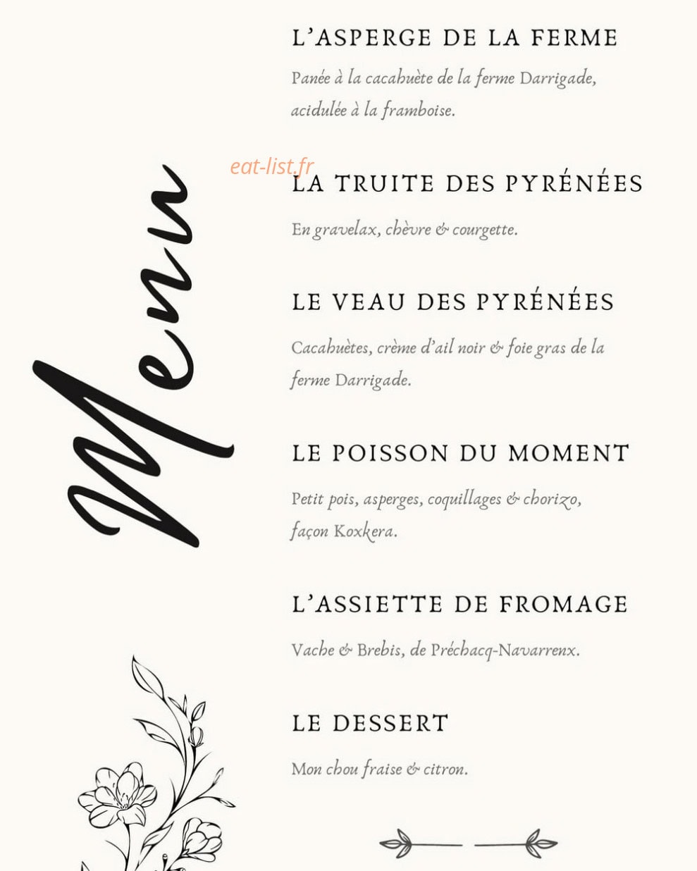 La table de p'tit ju — carte page 1