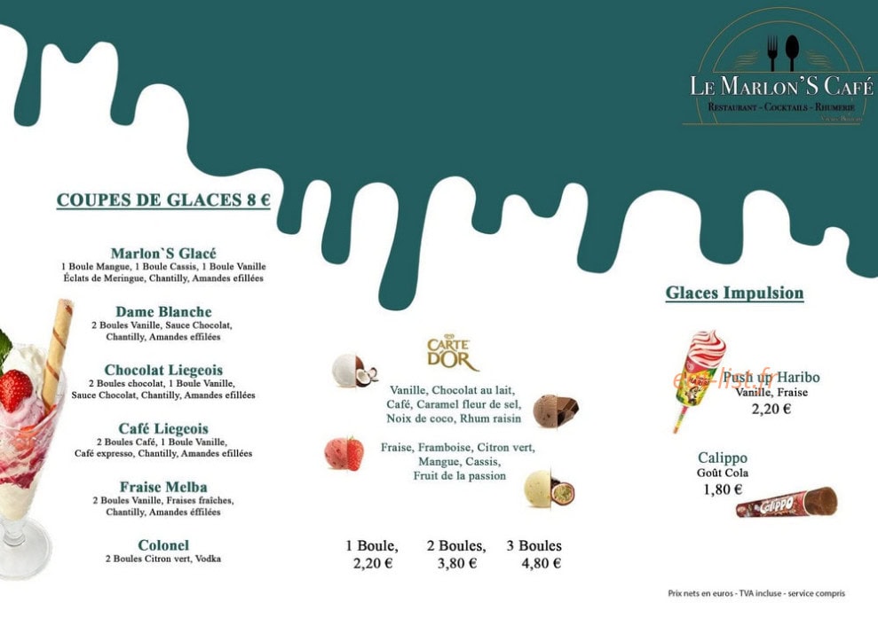 Le Marlon' S Café — carte page 1