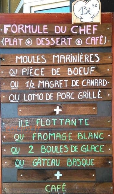 Le P'ti Resto — carte page 1