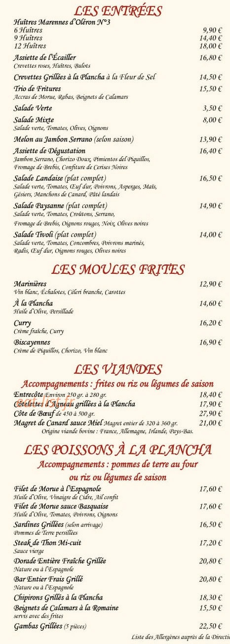 Le Tivoli — carte page 1