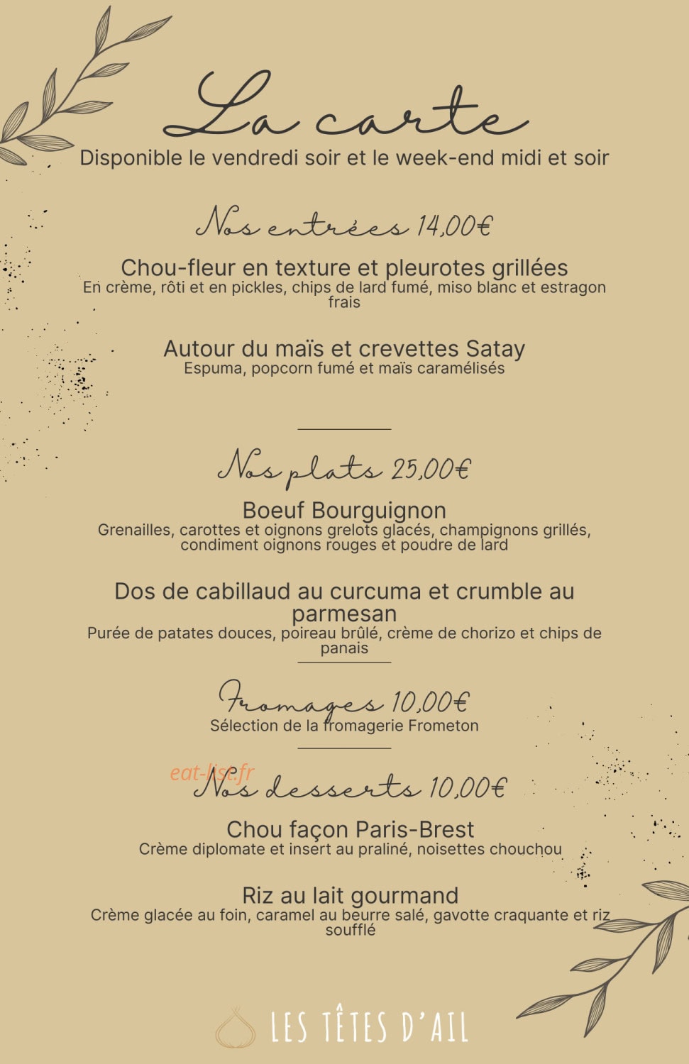 Les Têtes d'Ail — carte page 2