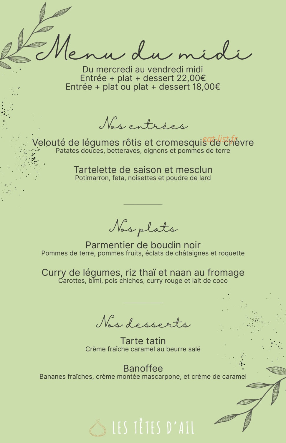 Les Têtes d'Ail — carte page 1