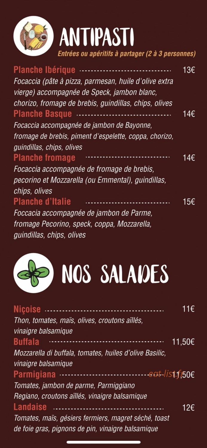 Pizza De Lago — carte page 2