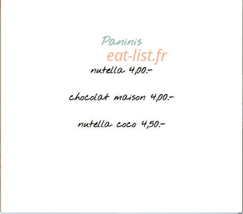 Carte et menu de Sandwicherie Moana à Vieux Boucau les Bains — Les paninis sucrés