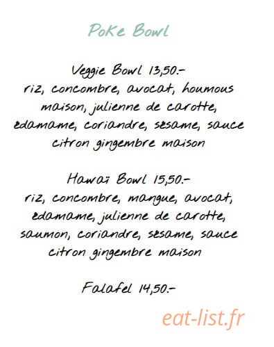 Carte et menu de Sandwicherie Moana à Vieux Boucau les Bains — Poke bowl