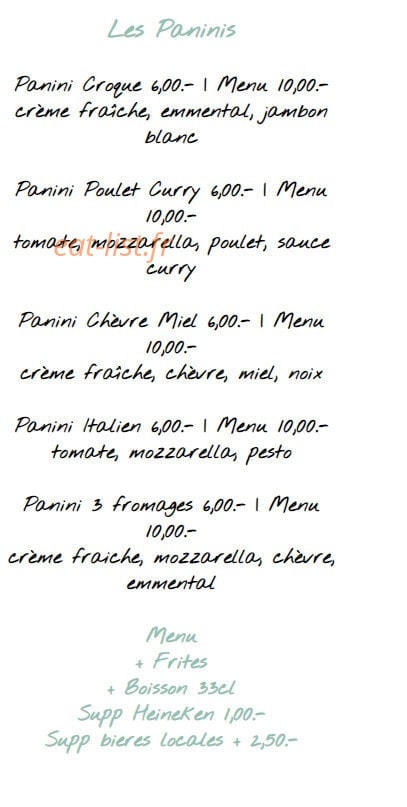 Carte et menu de Sandwicherie Moana à Vieux Boucau les Bains — Les paninis