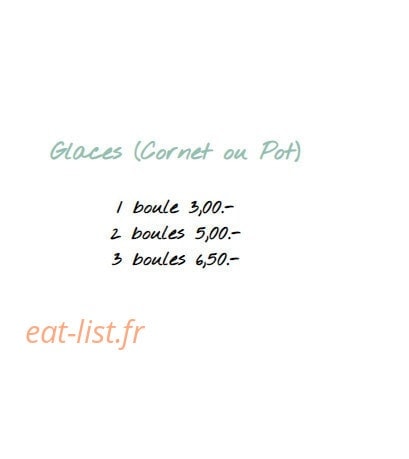Carte et menu de Sandwicherie Moana à Vieux Boucau les Bains — Les glaces