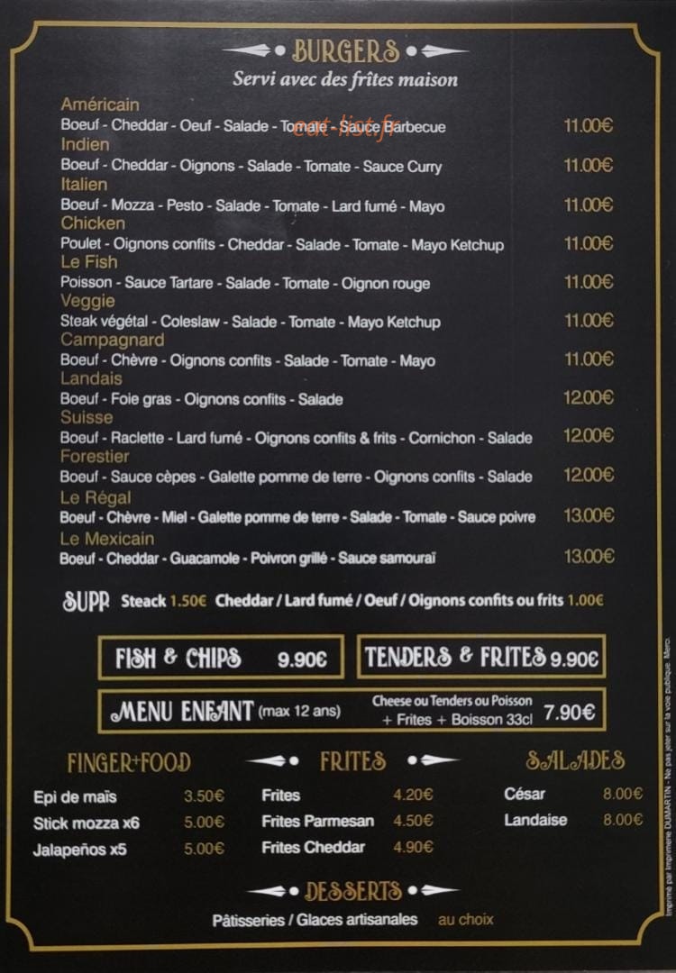 Burger Landes — carte page 1