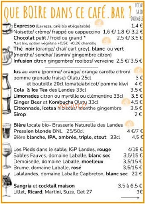 Café Lalalandes — carte page 2