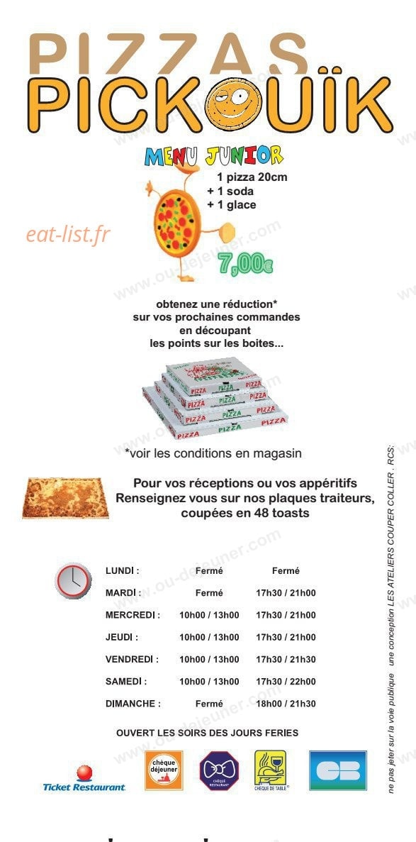 Pizzas Pickouik — carte page 6