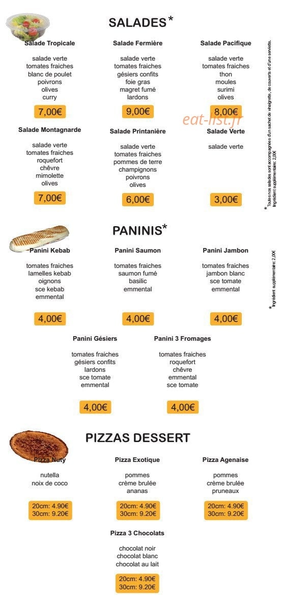 Pizzas Pickouik — carte page 5