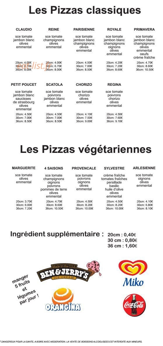 Pizzas Pickouik — carte page 4