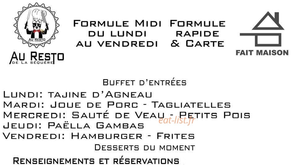 Au Resto de la Séquère — carte page 1