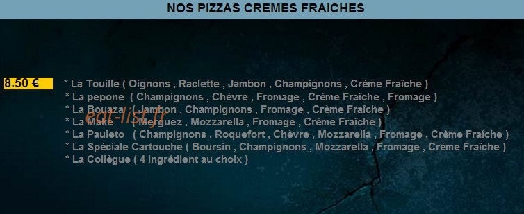 Cartouche pizzas — carte page 3