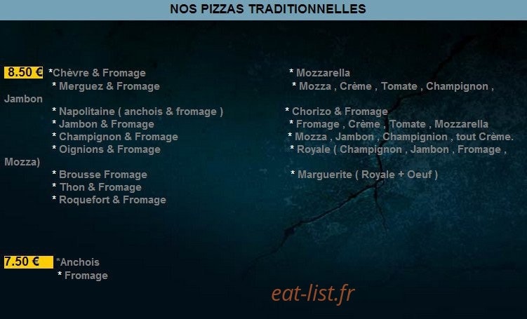 Cartouche pizzas — carte page 1