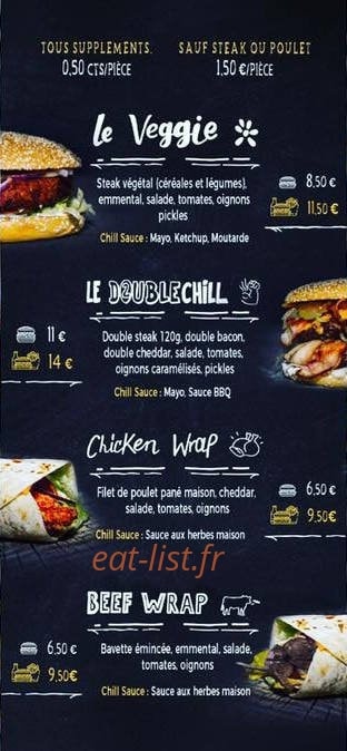 Chill Burger — carte page 2
