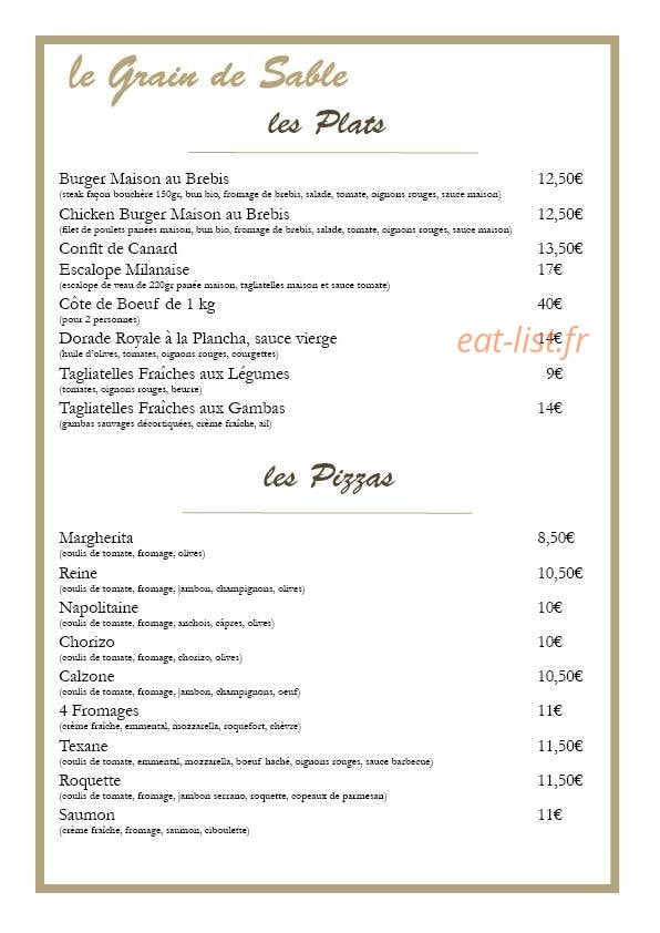 Le Grain de Sable — carte page 4