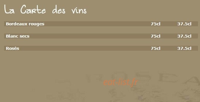 Restaurant Les Roseaux — carte page 3