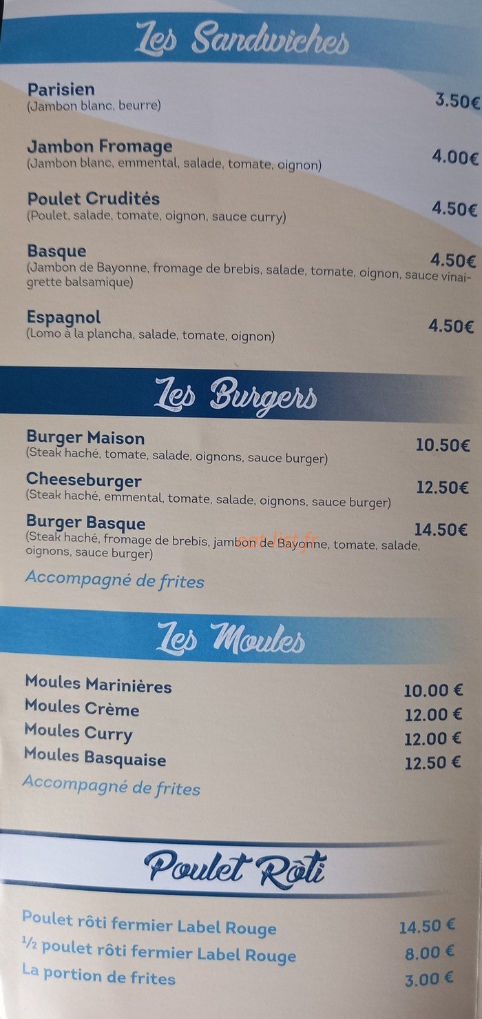 Pub La Mer — carte page 2