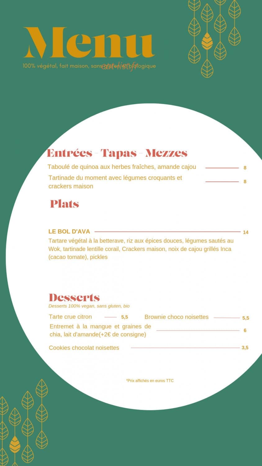 Le Jardin d'Ava — carte page 1