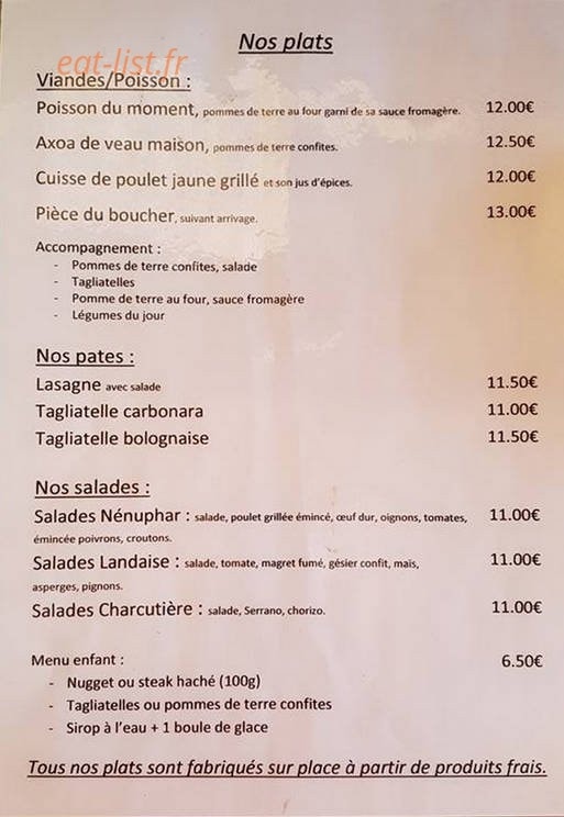 Le Nenuphar — carte page 2