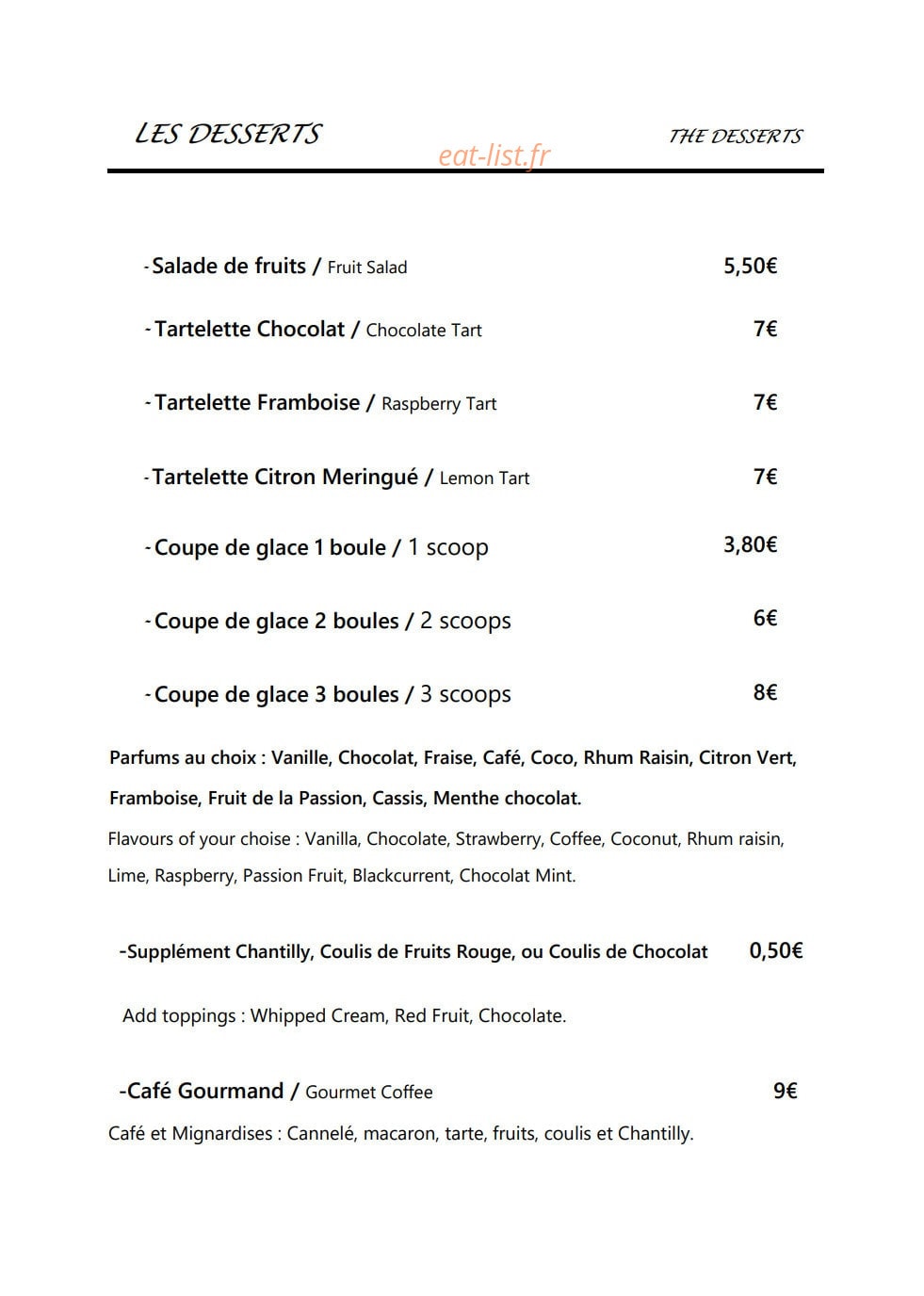 Corto bar — carte page 5