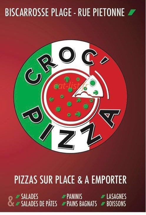 Croc'pizza — carte page 1