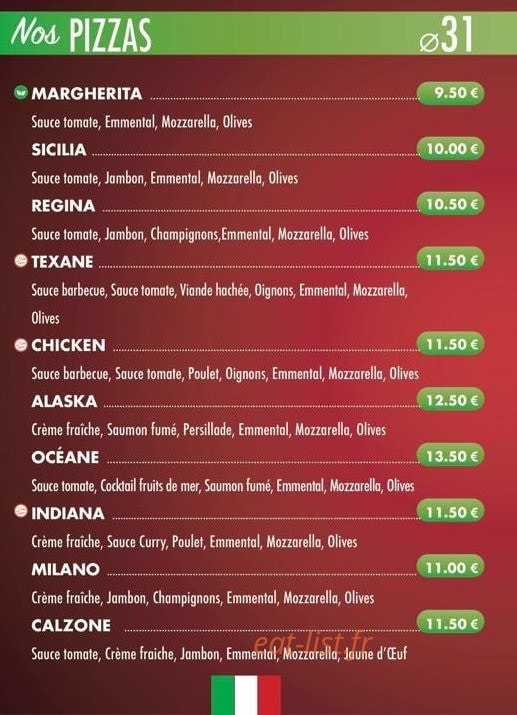 Croc'pizza — carte page 2
